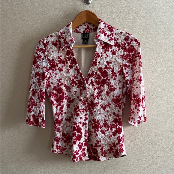 INC International Concepts Floral Lace Blouse - Picture 7 of 10